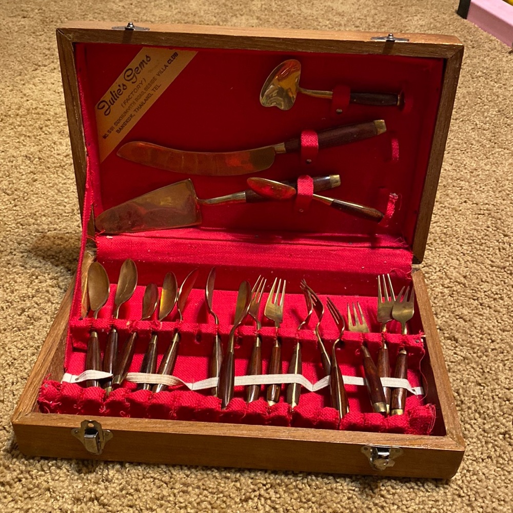 JULIE’S GEMS FLATWARE 19 PIECES with CASE